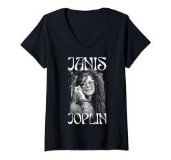 Janis Joplin Fashion Icon T-Shirt mit V-Ausschnitt von Popfunk