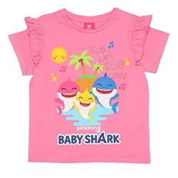 Baby Shark Tropische Insel Baby-T-Shirt Baby-Rosa Heather 80 | Baby-Größen, Geschenkidee für Mädchen von Popgear