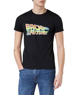 Back to The Future Movie Logo T Shirt, Adultes, S-5XL, Schwarz, Offizielle Handelsware von Popgear