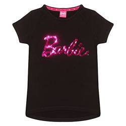 Barbie Text Logo Reversible Pailletten-T Shirt, Mädchen, 116-176, Schwarz, Offizielle Handelsware von Popgear