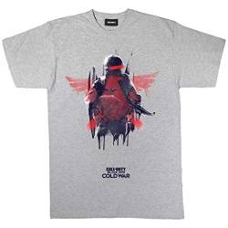 Call of Duty Black Ops Cold War Winged Soldier T Shirt, Adultes, S-5XL, Heather Grey, Offizielle Handelsware von Popgear