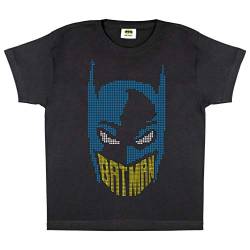 DC Comics Batman 8-Bit Mask T Shirt, Kinder, 122-164, Schwarz, Offizielle Handelsware von Popgear
