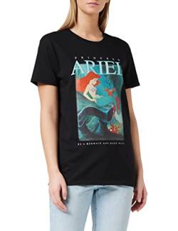 Disney Princess Ariel Make Waves Damen-Boyfriend Fit T-Shirt Schwarz M | Disney-Klassiker-Film-T-Stück, Geburtstags-Geschenk-Idee für Damen von Popgear