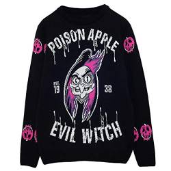 Disney Villains Evil Witch Christmas Strickpullover, Adultes, XS-3XL, Schwarz, Offizielle Handelsware von Popgear