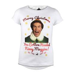 Elf Cotton Headed Ninny Muggins T Shirt, Mädchen, Weiß, 4Y von Popgear