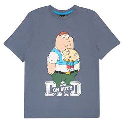 Family Guy Dad On Duty T Shirt, Adultes, XS-5XL, Indigo Blau, Offizielle Handelsware von Popgear