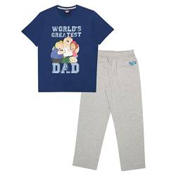 Family Guy Weltbester Vater Langer Pyjama, Adultes, XS-5XL, Navy/Heather Grey, Offizielle Handelsware von Popgear