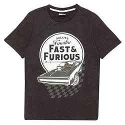 Fast and Furious Salute Familia Herren Acid Wash T-Shirt Schwarz/Dunkelgrau L | Vatertag, Autos, Geschenkidee für Dad von Popgear