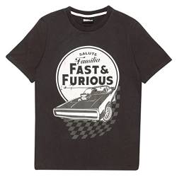 Fast and Furious Salute Familia Herren Acid Wash T-Shirt Schwarz/Dunkelgrau M | Vatertag, Autos, Geschenkidee für Dad von Popgear