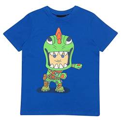 Fortnite Flossing Rex T-Shirt, Kids, 7-15 Years, Royal Blue, Official Merchandise von Popgear