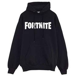 Fortnite Text Logo Kapuzenpullover, Adultes, S-5XL, Schwarz, Offizielle Handelsware von Popgear