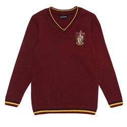 Harry Potter Gryffindor Junge Strickpullover Burgund 116 | Geschenkidee für Jungen, Teen Größen, Hogwarts, Zauberwelt von Popgear