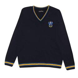 Harry Potter Ravenclaw Haus Strickpullover, Adultes, XS-5XL, Marine, Offizielle Handelsware von Popgear