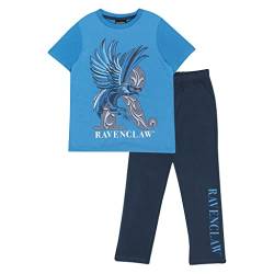 Harry Potter Ravenclaw Langer Pyjama, Mädchen, 116-182, Blau, Offizielle Handelsware von Popgear