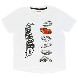 Hot Wheels Stacked Autos T Shirt, Mädchen, 80-152, Weiß, Offizielle Handelsware von Popgear