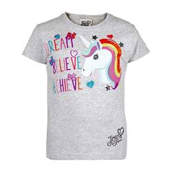 JoJo Siwa Unicorn Dream T Shirt, Mädchen, 116-182, Heather Grey, Offizielle Handelsware von Popgear
