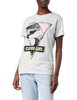 Jurassic Park Clever Girl Freund Fit T Shirt, Damen, S-5XL, Heather Grey, Offizielle Handelsware von Popgear