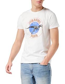 Jurassic World 1993 Park Badge T Shirt, Adultes, S-5XL, Weiß, Offizielle Handelsware von Popgear