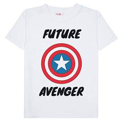 Marvel Avengers Assemble Zukunft Avenger T Shirt, Kinder, 80-110, Weiß, Offizielle Handelsware von Popgear