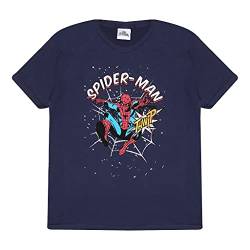 Marvel Comics Spiderman Thwip T Shirt, Kinder, 110-170, Navy, Offizielle Handelsware von Popgear