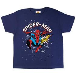 Marvel Comics Spiderman Thwip T Shirt, Mädchen, 110-170, Marine, Offizielle Handelsware von Popgear