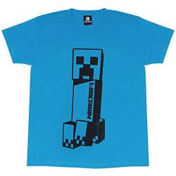 Minecraft Der schiefe Turm von Creeper T Shirt, Kinder, 104-182, Teal, Offizielle Handelsware von Popgear