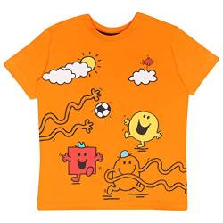 Mr Men & Little Miss Herr Happy Herr Strong Herr Tickle Fußball Jungen-T-Shirt Orange 92 | Geschenkidee für Jungen, Classic Book von Popgear