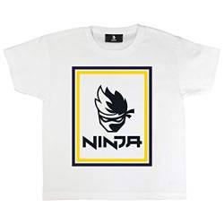 Ninja Logo T Shirt, Kinder, 128-176, Weiß, Offizielle Handelsware von Popgear