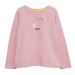 Peppa Pig Regenbogen-Flügel Langarm T Shirt, Mädchen, Baby Pink, Offizielle Handelsware von Popgear