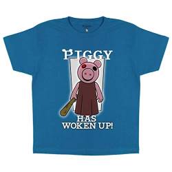 Piggy Has Woken Up T Shirt, Kinder, 116-182, Azure Blau, Offizielle Handelsware von Popgear