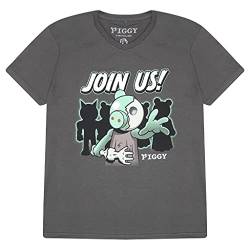 Piggy Zombie Join Us T Shirt, Kinder, 116-182, Holzkohle, Offizielle Handelsware von Popgear