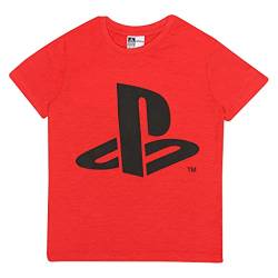 Playstation Player 1 T Shirt, Mädchen, 110-182, Rot, Offizielle Handelsware von Popgear