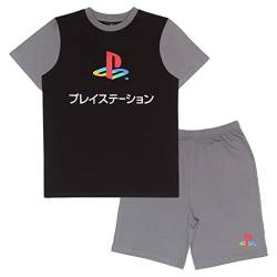 Playstation Short Pyjamas Set Kurzer Pyjama, Kinder, 128-170, Black/Grey, Offizielle Handelsware von Popgear