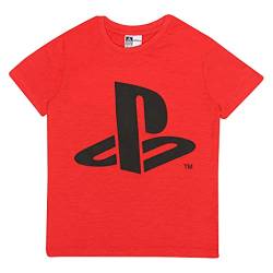 Playstation Spieler 1 T Shirt, Kinder, 110-182, rot, Offizielle Handelsware von Popgear