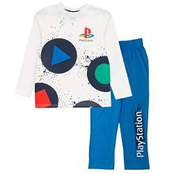 Playstation Tasten Jungen Lange Pyjamas Set Weiß Blau 116 | PS4 PS5 Gamer Geschenke, Schule Jungen PJs, Kinderkleidung, Kindergeburtstags-Geschenk-Idee von Popgear