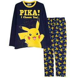 Pokemon Pikachu I Choose You Langer Pyjama, Kinder, 110-182, Marine, Offizielle Handelsware von Popgear
