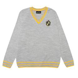 Popgear Herren Harry Potter Hufflepuff Haus Strickpullover Grau Knitted Jumper, 4XL von Popgear