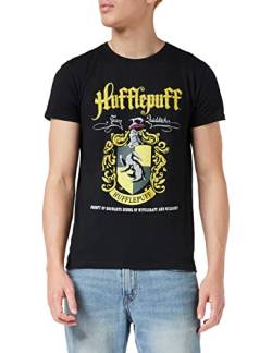 Popgear Herren Harry Potter Hufflepuff Kamm Schwarz T-Shirt, L von Popgear