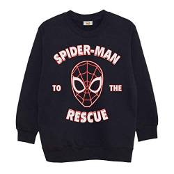 Popgear Jungen Marvel Comics Spiderman to Rescue Boy Black Crewneck Sweatshirt, Schwarz, 7-8 Jahre EU von Popgear