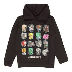 Popgear Mädchen Minecraft Mini Mobs Boys Pullover Hoodie Black Hooded Sweatshirt, Schwarz, 10-11 Jahre von Popgear