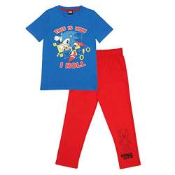 Popgear Sonic The Hedgehog Dies ist, wie ich Rolle Mädchen Langer Pyjama Set Rot Blau 158 | Geschenkidee für Mädchen, Gamer Nachtwäsche von Popgear