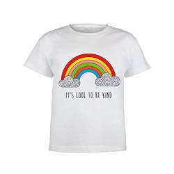 Rainbows Cool, um nett zu Sein T Shirt, Mädchen, Weiß, Offizielle Handelsware von Popgear