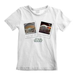 Star Wars The Mandalorian The Child First Trip Out T Shirt, Kinder, 104-170, Weiß, Offizielle Handelsware von Popgear