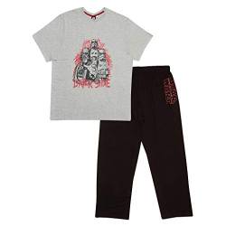 Star Wars Vader Dark Side Langer Pyjama, Adultes, S-4XL, Schwarz/Weiß Heather Grey, Offizielle Handelsware von Popgear