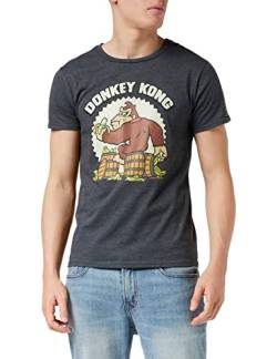 Super Mario Donkey Kong T Shirt, Adultes, S-3XL, Charcoal Heather, Offizielle Handelsware von Popgear