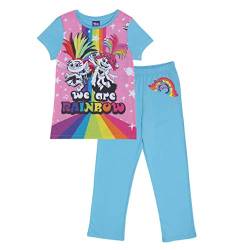 Trolls Poppy Wir sind Regenbogen Mädchen Langer Pyjama Set Mehrfarbig 128 | Troll World Tour Kinder Nachtwäsche, Geschenkidee für Mädchen, Kleinkind-Größen von Popgear
