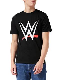 WWE Logo T Shirt, Adultes, Schwarz, Offizielle Handelsware von Popgear