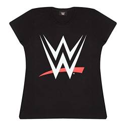 WWE Logo T Shirt ausgestattet, Damen, Schwarz, Offizielle Handelsware von Popgear