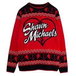 WWE Shawn Michaels Strickpullover, Adultes, Rot, Offizielle Handelsware von Popgear