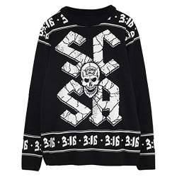 WWE Stone Cold Steve Austin Strickpullover, Adultes, Schwarz, Offizielle Handelsware von Popgear